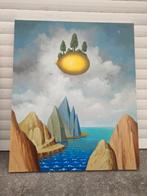 huile sur panneau l ile perdu signe carl prevot, Antiquités & Art, Art | Peinture | Classique, Enlèvement ou Envoi