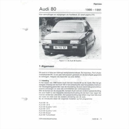 Audi 80 Vraagbaak losbladig 1986-1991 #1 Nederlands, Livres, Autos | Livres, Utilisé, Audi, Enlèvement ou Envoi