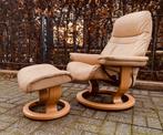 Mooie Stressless ‘Sunrise’ relaxfauteuil & hocker, Huis en Inrichting, Ophalen of Verzenden, Hout