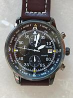 Citizen chrono aviator military, Handtassen en Accessoires, Horloges | Heren, Leer, Staal, Citizen, Nieuw