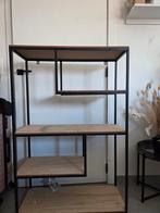 Zwart metalen openkast met houten planken, Huis en Inrichting, Kasten | Stellingkasten, Ophalen of Verzenden