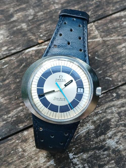 Omega Genève Dynamic, automaat, Handtassen en Accessoires, Horloges | Antiek, Polshorloge, Omega, Staal, 1960 of later, Met bandje