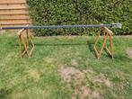 Stalen gelakte paal - 4x6cm - 265cm lang met voet, Tuin en Terras, Ophalen, Zo goed als nieuw