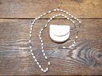 oude witte stenen paternoster met lederen zakje, begin 1900, Antiek en Kunst, Antiek | Religieuze voorwerpen, Ophalen of Verzenden