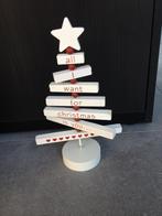 kleine witte houten kerstboom 26 cm hoog, Ophalen of Verzenden, Nieuw