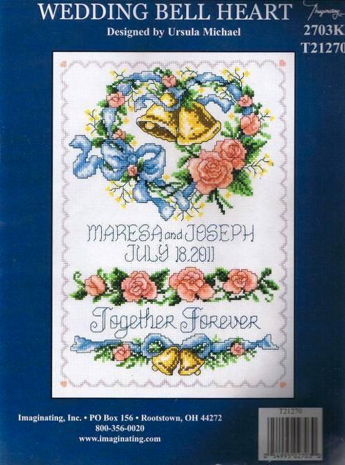 Borduurpakket Wedding Bell Heart, Hobby & Loisirs créatifs, Broderie & Machines à broder, Neuf, Set à broder, Envoi