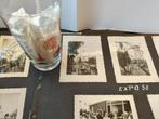 Un verre + 16 photos Exposition Bruxelles 1958 Belgique, Verzenden, Gebruikt