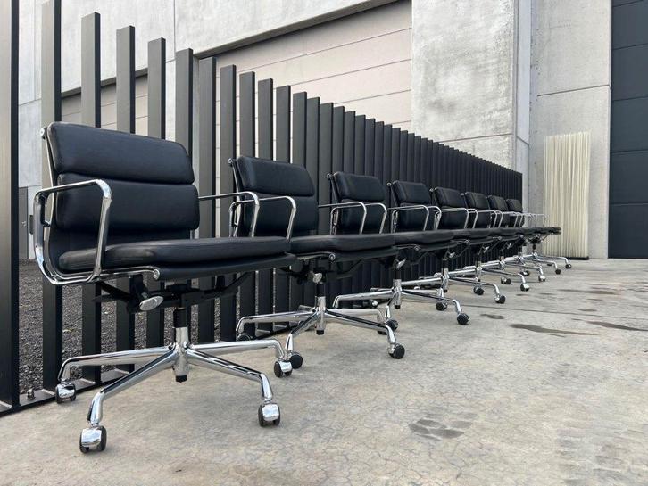 Vitra Eames EA217 lederen bureaustoelen, 11X, Huis en Inrichting, Bureaustoelen, Zo goed als nieuw, Bureaustoel, Zwart, Verzenden
