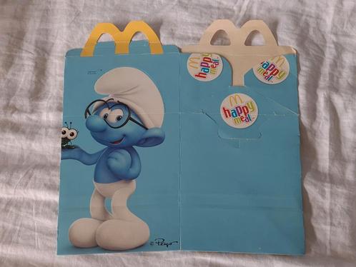 Boîte Schtroumpf à lunettes mcdonalds, Verzamelen, Smurfen, Gebruikt, Overige typen, Brilsmurf, Ophalen of Verzenden