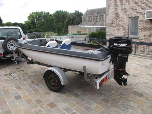 bateau + hors bord 20CV+remorque, Watersport en Boten, Motorboten en Motorjachten, Gebruikt, Polyester, Benzine, Buitenboordmotor