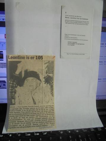 dp 105-jarige - Marie, Leontine Van de Casteele beschikbaar voor biedingen