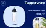 Distributeur transparent Tupperware, Maison & Meubles, Cuisine| Tupperware, Enlèvement ou Envoi, Neuf