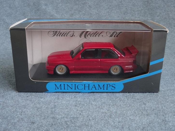 BMW E30 M3 rood eerste uitgave 1990 Minichamps 1:43 OVP, Hobby en Vrije tijd, Modelauto's | 1:43, Gebruikt, Auto, MiniChamps, Ophalen of Verzenden