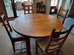 Eiken tafel 6/8 personen, Huis en Inrichting, Ophalen, Gebruikt, Rond