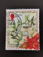 Jersey 1999 - Kerstmis - bloemen - maretak - kerstroos, Postzegels en Munten, Ophalen of Verzenden, Gestempeld