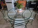 Table en verre et 4chaises avec coussins pour exterieur, Maison & Meubles, Tables | Tables à manger, 100 à 150 cm, Quatre personnes