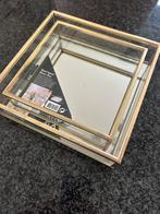 Set van 2 vierkante glazen schalen, Enlèvement, Comme neuf