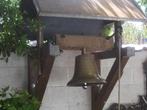 bronzen klok diameter 38 cm met draagstoel, Antiek en Kunst, Ophalen