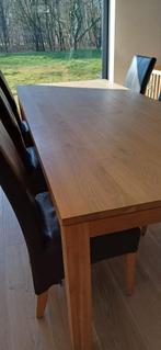 Tafel met 8 stoelen., Huis en Inrichting, Tafels | Eettafels, Ophalen, 100 tot 150 cm, Eikenhout, 200 cm of meer