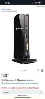 Laptop hub, docking station, Dynadock, Ophalen of Verzenden, Zo goed als nieuw, Docking station, Laptop