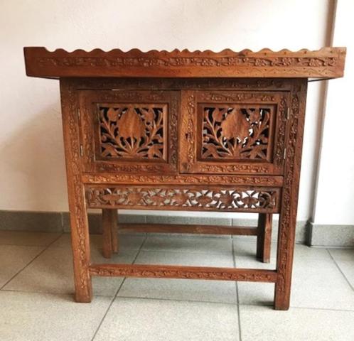 Kabinet Bijzet Kast plooibaar handgesneden vintage H 60😍🤗, Antiek en Kunst, Antiek | Meubels | Kasten, Ophalen of Verzenden