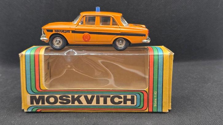 Miniatuurpolitie van Moskvitch - gemaakt in de USSR, Hobby en Vrije tijd, Modelauto's | 1:87, Ophalen of Verzenden