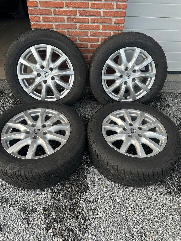 Originele Porsche velgen 18” met winterbanden – als nieuw!, Auto-onderdelen, Banden en Velgen, Velg(en), Winterbanden, 18 inch