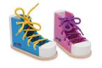 Houten veterschoen/strikschoen blauw of roze, Kinderen en Baby's, Speelgoed | Educatief en Creatief, Ophalen of Verzenden, Nieuw