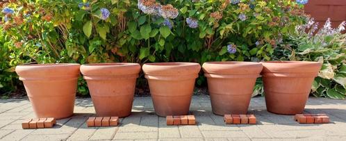 5 Italiaanse Bitossi terracotta bloempotten - dia 36 cm, Tuin en Terras, Bloempotten, Terracotta, Binnen, Tuin, Ophalen of Verzenden