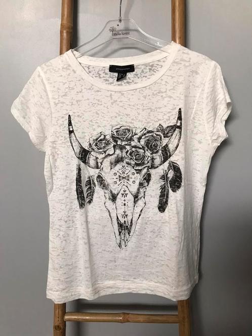 Buffalo head sfeer wit t-shirt, maat 40, Kleding | Dames, T-shirts, Gedragen, Maat 38/40 (M), Wit, Korte mouw