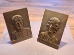 Portrait bronze Reine Astrid et Roi Léopold III de Belgique, Ophalen, Gebruikt, Kaart, Foto of Prent