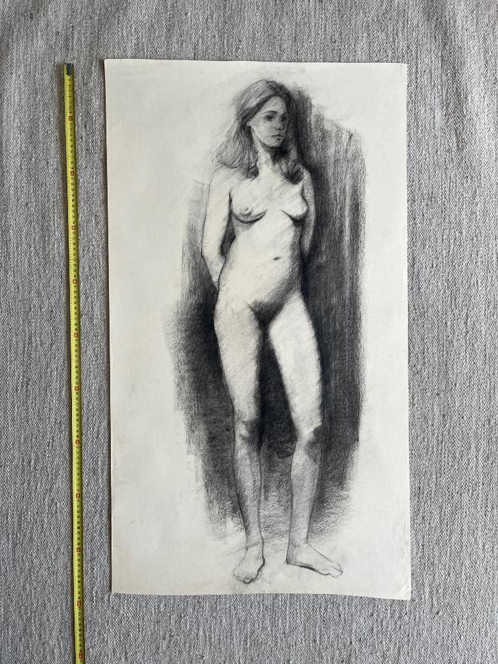 Academie tekeningen naakt model, Antiek en Kunst, Kunst | Tekeningen en Fotografie, Ophalen of Verzenden