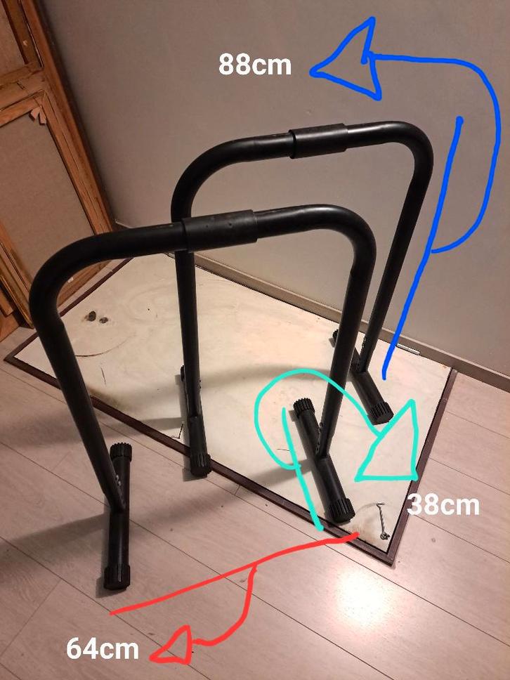 Fitness Toestel - Dip Bars - Gymnastiek Calisthenics, Sport en Fitness, Fitnessapparatuur, Gebruikt, Overige typen, Armen, Borst