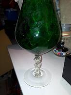 Ancien Verre Géant Vase Coupe Chope À Pied Fumé Vert, Ophalen