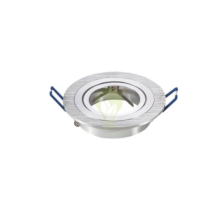 2 x Geborsteld alu. spot armatuur | Enkel | Rond, Maison & Meubles, Lampes | Spots, Neuf, Spot encastrable ou Spot mural, Métal ou Aluminium