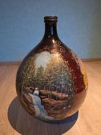 GROTE DECORATIEVE VAAS MET HANDGEMAAKTE SCHILDERIJEN, Antiek en Kunst, Ophalen