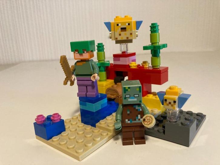 Lego Minecraft Coral Reef 21164, Kinderen en Baby's, Speelgoed | Duplo en Lego, Zo goed als nieuw, Lego, Complete set, Ophalen of Verzenden