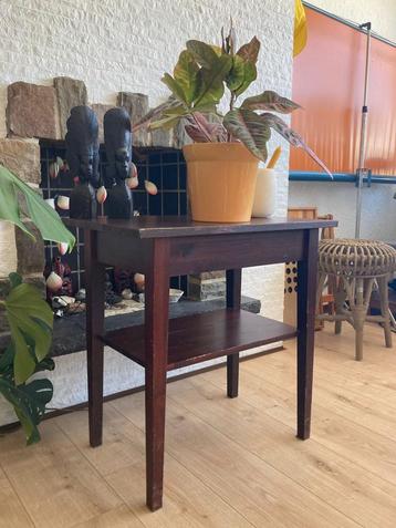 Vintage Houten Tafeltje Met Schuif beschikbaar voor biedingen