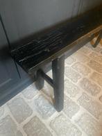 Zwart houten bankje, Tuin en Terras, Tuinbanken, Ophalen of Verzenden, Onbekend, Onbekend, Onbekend