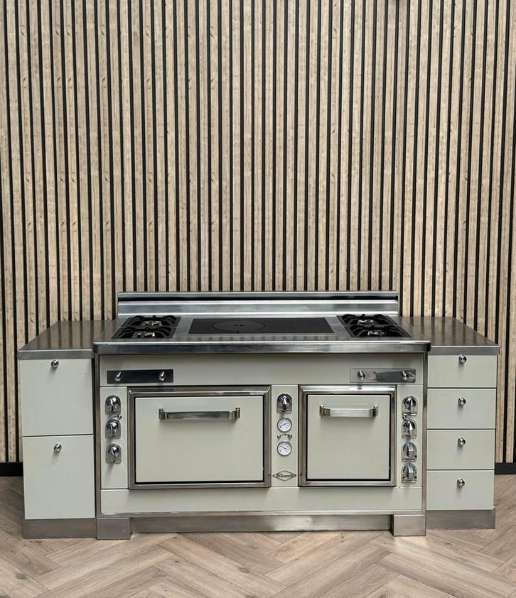 luxe E-Caumartin Fornuis 150cm + Gas + Hete Lucht, Elektronische apparatuur, Fornuizen, Zo goed als nieuw, Gas, Grill, Ophalen of Verzenden