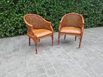 Vintage Faux Bamboo Giorgetti Fauteuil, Huis en Inrichting, Ophalen, Gebruikt, Riet of Rotan
