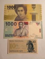 Indonésie, 2 x 1000 rupiah 2000+2016, + 10 sen 1964, 2x UNC, Série, Envoi, Asie du Sud Est