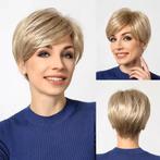 Damespruik kort blond mix in laagjes, Verzenden, Nieuw, Pruik of Haarverlenging