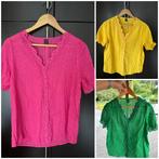 Blouse roze,groen, geel,dunne katoen,NIEUW, Shein, maat M, Neuf, Taille 38/40 (M), Enlèvement ou Envoi, Vert