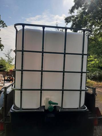 Ibc containers regenvat 1000 l op pvc pallet, Enlèvement ou Envoi, Comme neuf