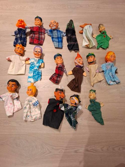 🎭✨ Echte Vintage Poppenkastpoppen (jaren '40 - '70) – 17 st, Antiek en Kunst, Antiek | Speelgoed, Ophalen