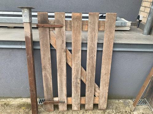 Portillon en bois exotique, Tuin en Terras, Tuinpoorten, Gebruikt, Draaipoort, Hout, 100 tot 150 cm, Minder dan 100 cm, Ophalen of Verzenden