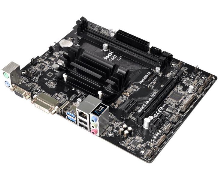 ASRock J3455M onboard Quad-Core CPU, Informatique & Logiciels, Cartes mères, Comme neuf, Intel, DDR3, Enlèvement ou Envoi