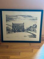 Pentekening van kunstenaar Antoon ingekaderd, Antiek en Kunst, Kunst | Tekeningen en Fotografie, Ophalen