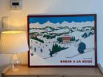 Poster Babar à la neige met kader, Verzamelen, Posters, Ophalen, Gebruikt